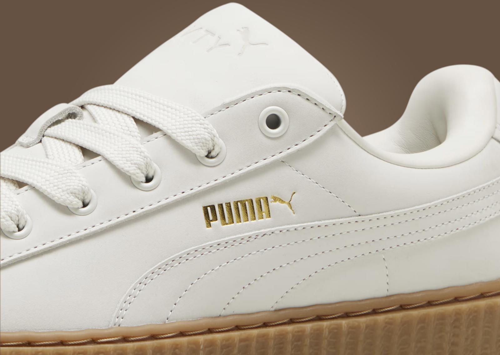 Fenty x Puma Creeper Phatty Nubuck Warm White Midfoot Detail