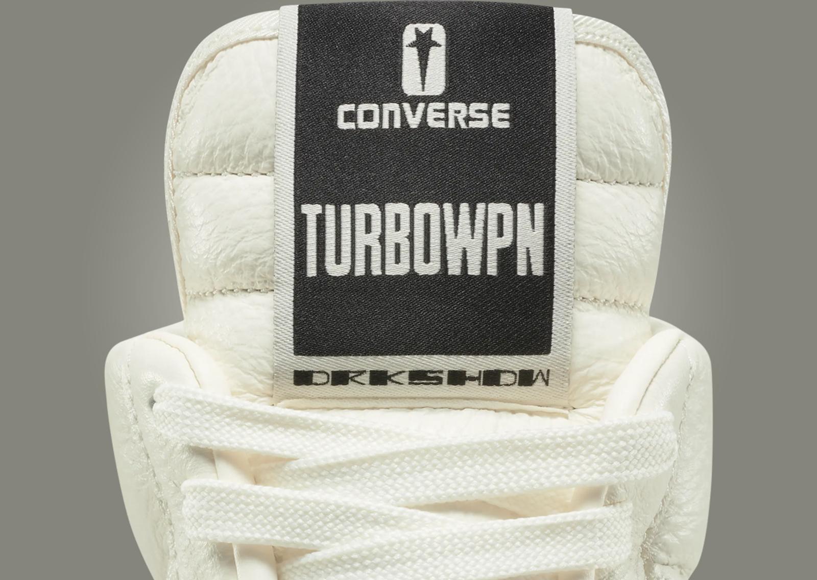 Rick Owens x Converse DRKSHDW TURBOWPN Egret Tongue Detail