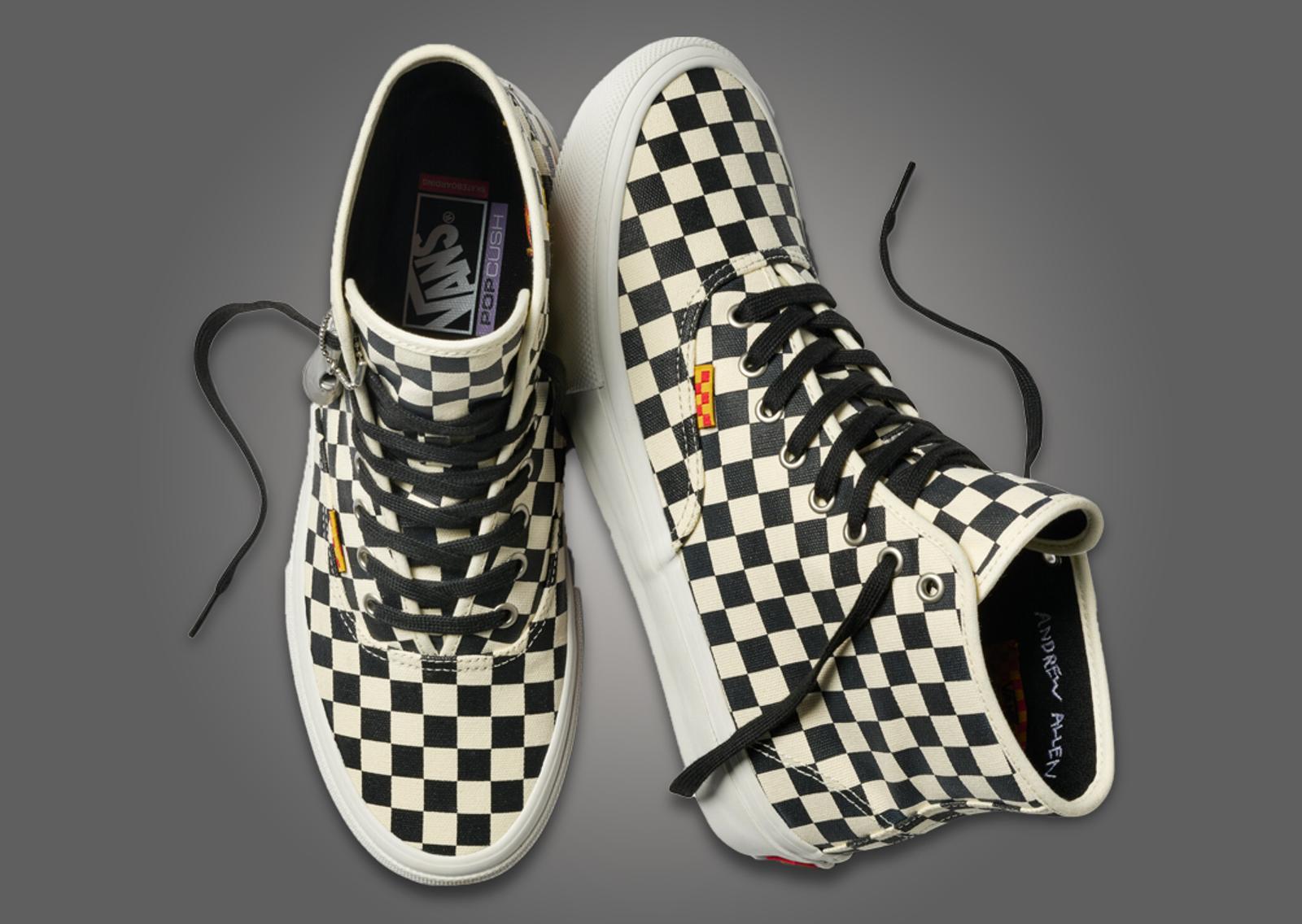 Andrew Allen x Vans Skate Authentic High Checkerboard Angle