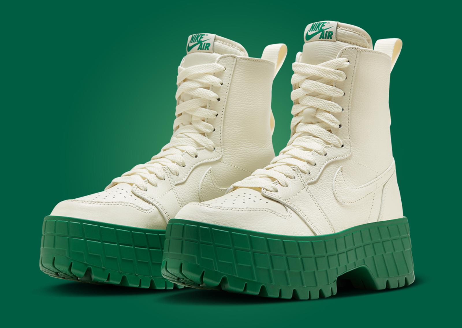 Air Jordan 1 Brooklyn Boot Coconut Milk Pine Green (W) Angle