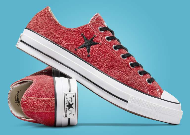Stussy x Converse Chuck 70 Ox Poppy Red Lateral and Heel
