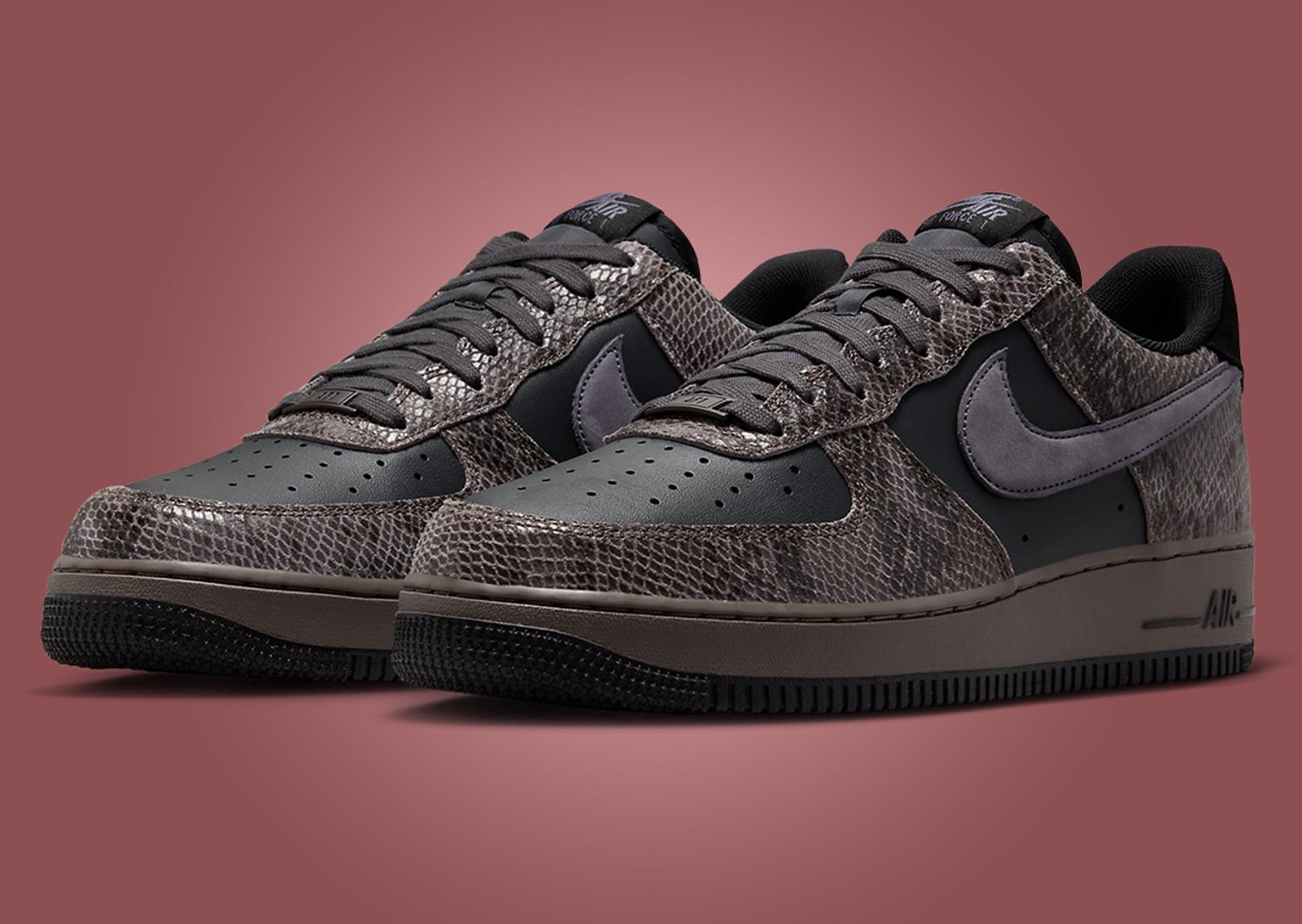 Nike Air Force 1 Low Snakeskin Off Noir Angle