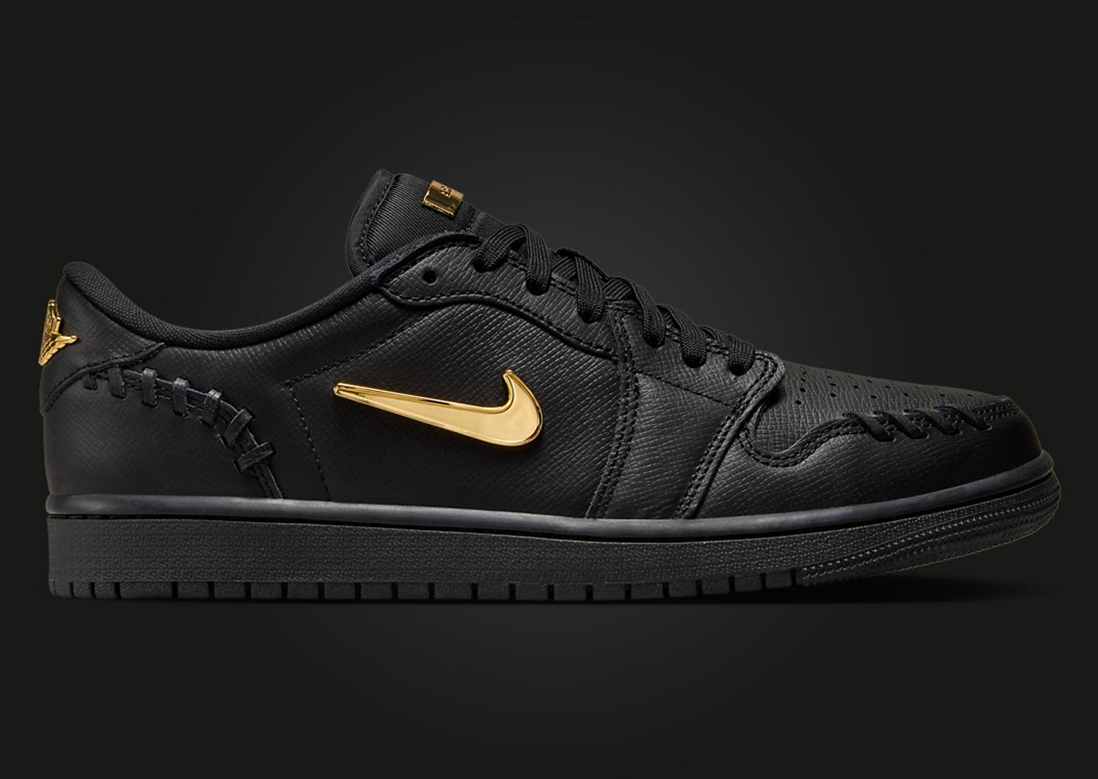 Air Jordan 1 MM Low Black Metallic Gold (W) Lateral