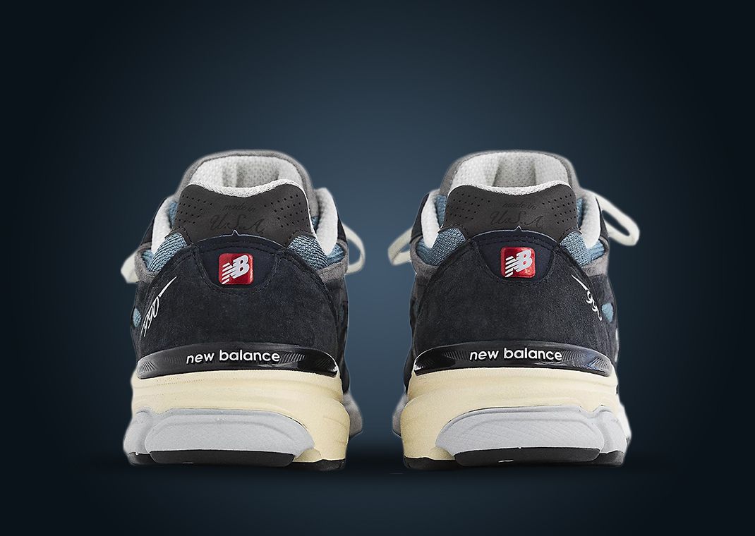 新品 New Balance 990V3 Navy Castlerock New Balance 990v3 Miusa Teddy Santis Navy Castlerock On Feet