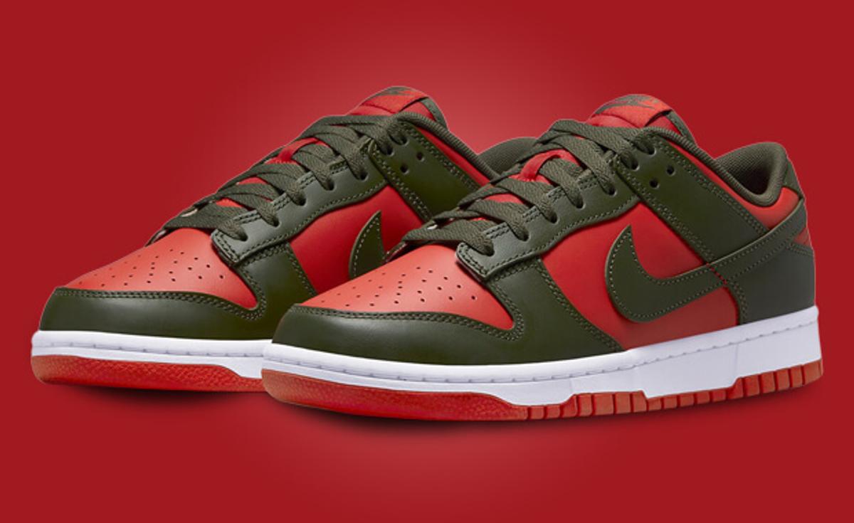 The Nike Dunk Low Mystic Red Cargo Khaki Releases December 2023
