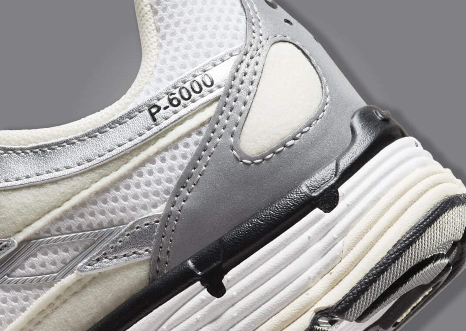 Nike P-6000 Coconut Milk Metallic Silver (W) Heel