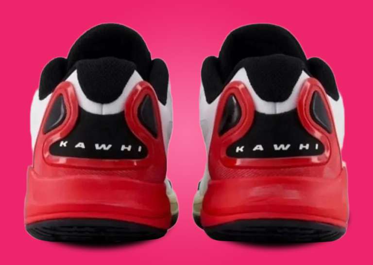 New Balance Kawhi 4 White Black Red Heel