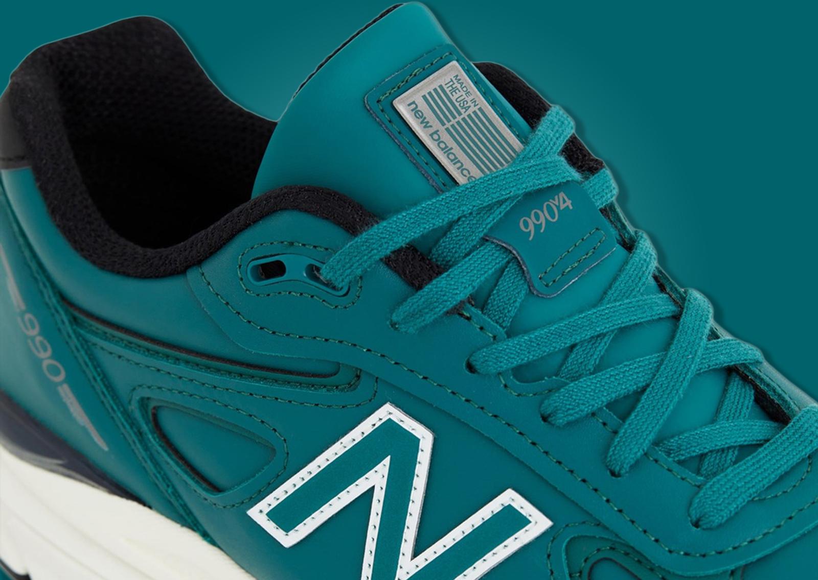 New Balance 990v4 Made in USA Teal White Detail