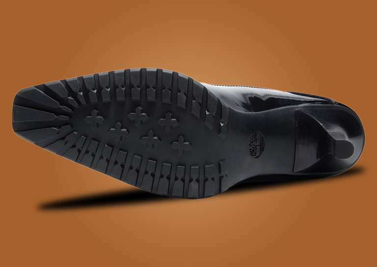 Veneda Carter x Timberland Front Zip Heel Boot Black Patent (W) Outsole