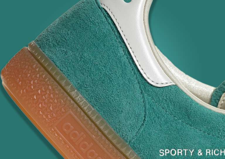 Sporty & Rich x adidas Handball Spezial Green Heel Angle