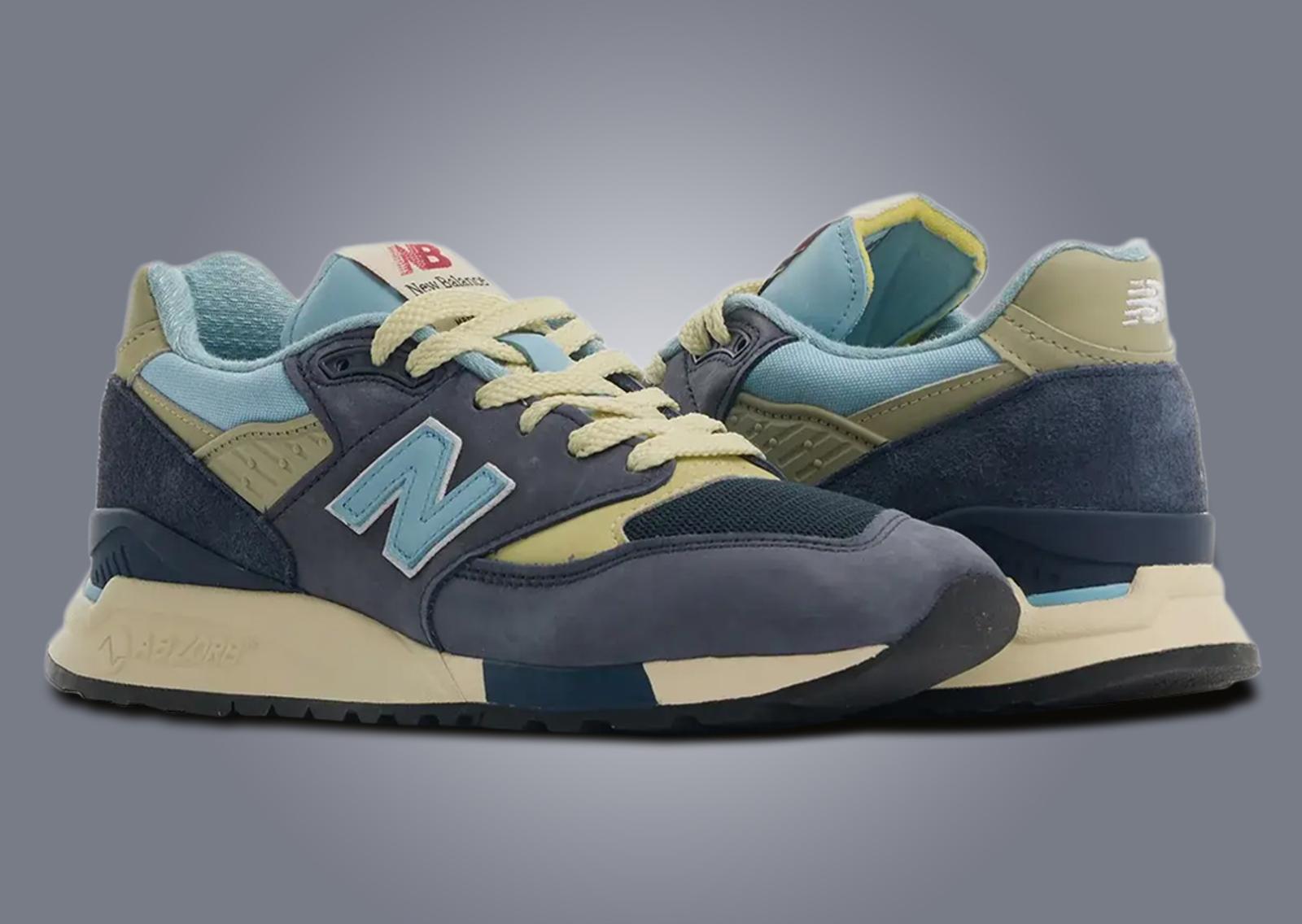 New Balance 998 Made in USA NB Navy Chrome Blue Angle