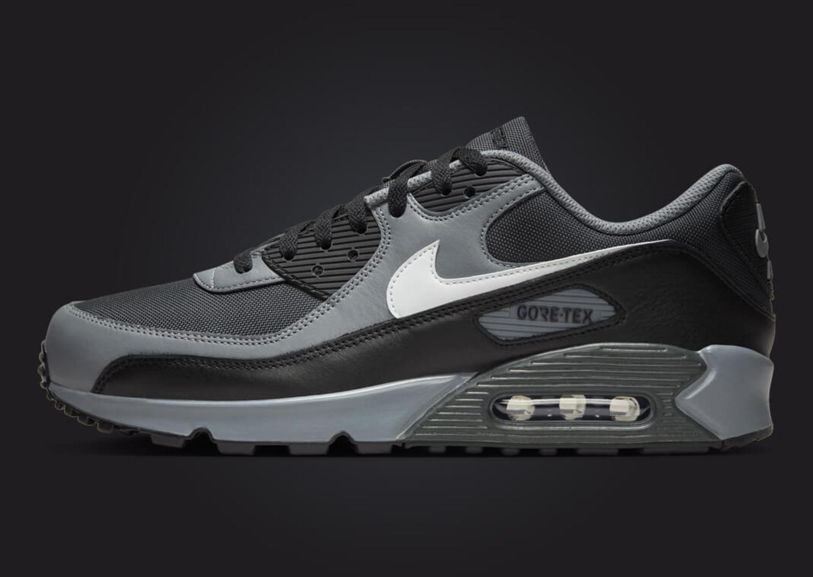 Nike Air Max 90 Gore-Tex Dark Smoke Grey Black Lateral