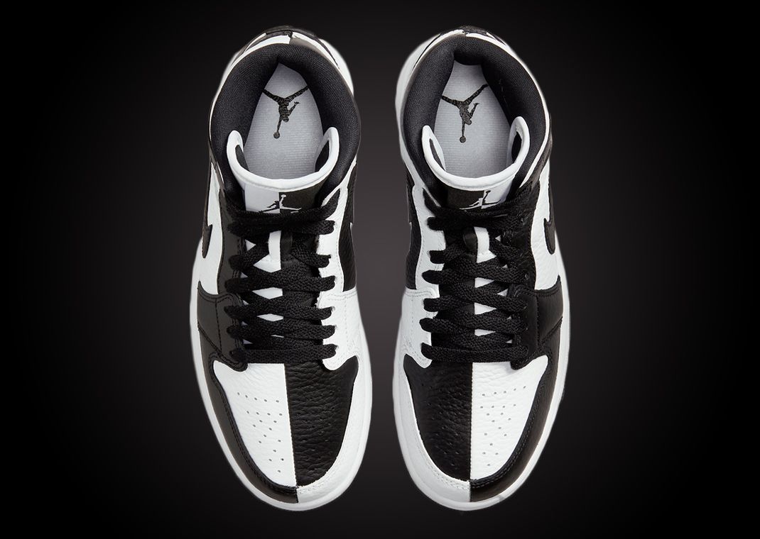 Jordan 1 half 2024 black half white