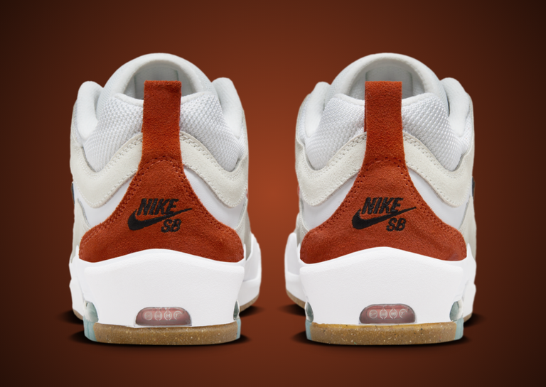 Nike SB Air Max Ishod White Orange Heel