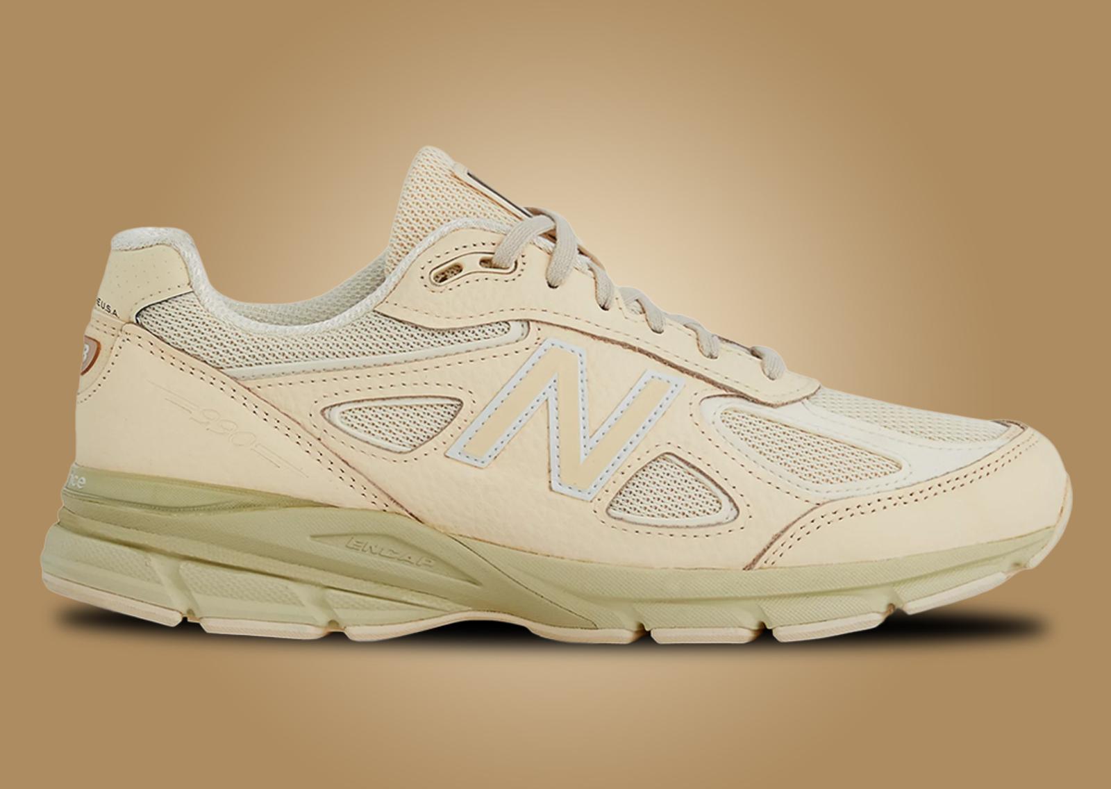 New Balance 990v4 Made in USA Macadamia Nut Lateral