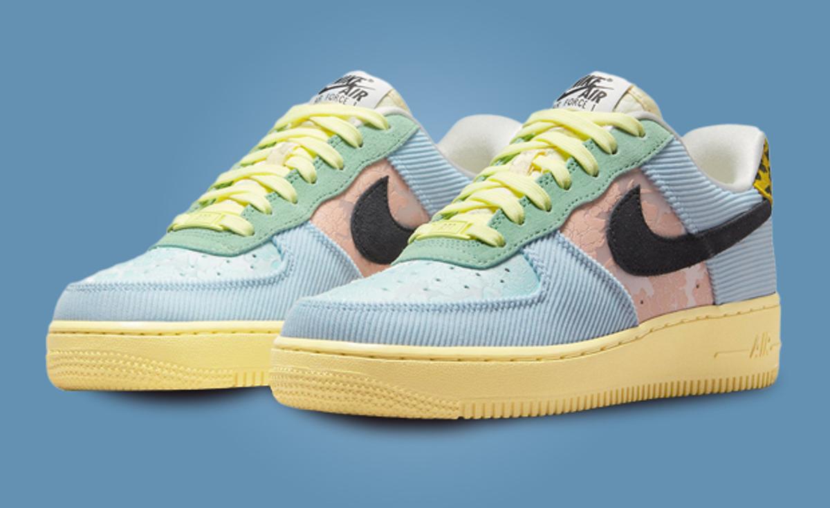 Tones And Textures Clash And Contrast On The Nike Air Force 1 Low Celestine Blue Lemon Wash