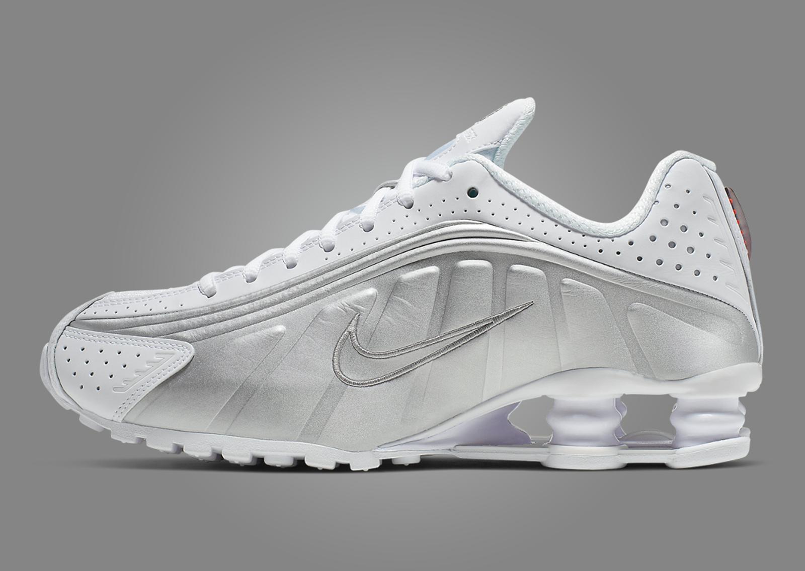 Nike Shox R4 White Metallic Silver (W) Lateral