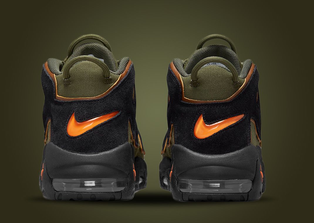 This Nike Air More Uptempo Comes In Cargo Khaki And Alpha Orange