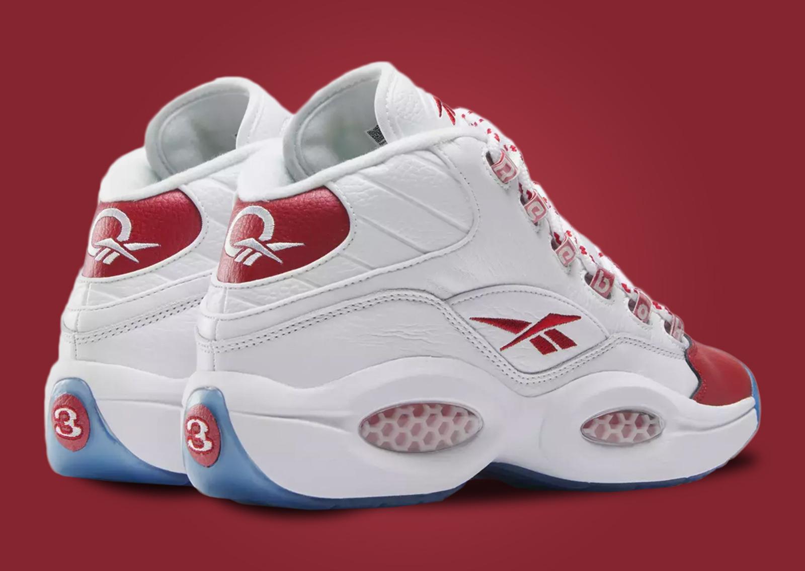 Reebok Question Mid Red Toe Heel Angle