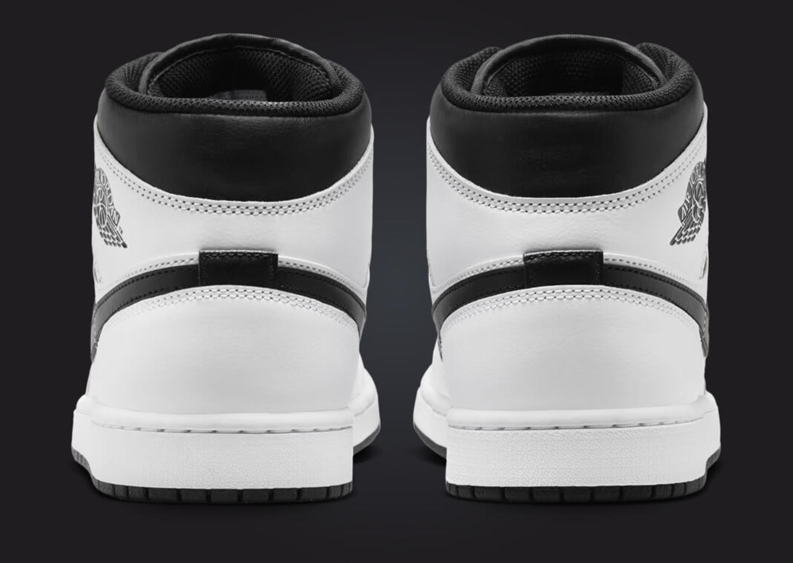 Air Jordan 1 Mid White Black Back