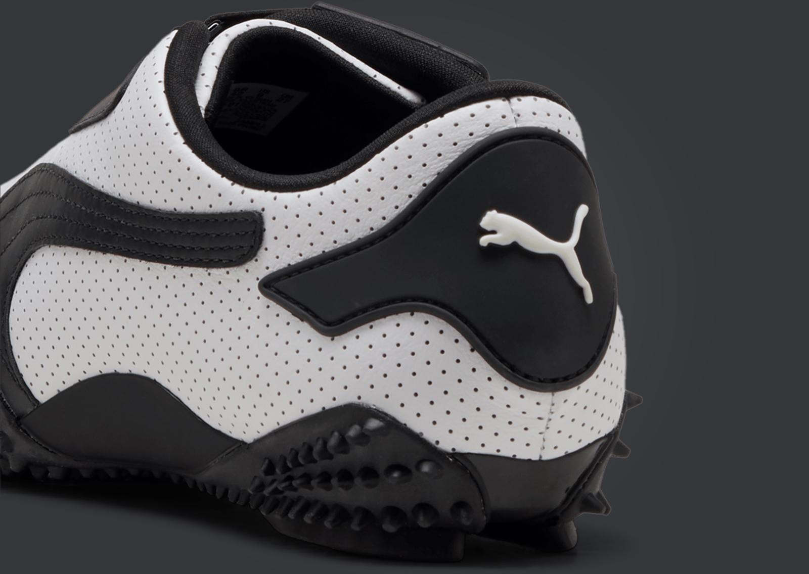 Puma Mostro Perforated Leather White Black Heel