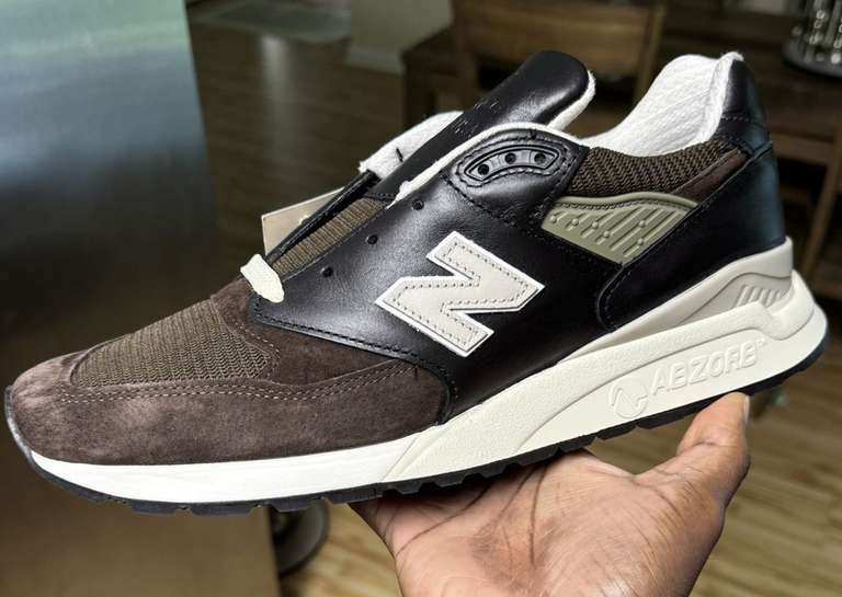 New Balance 998 Made in USA Brown Toe Lateral