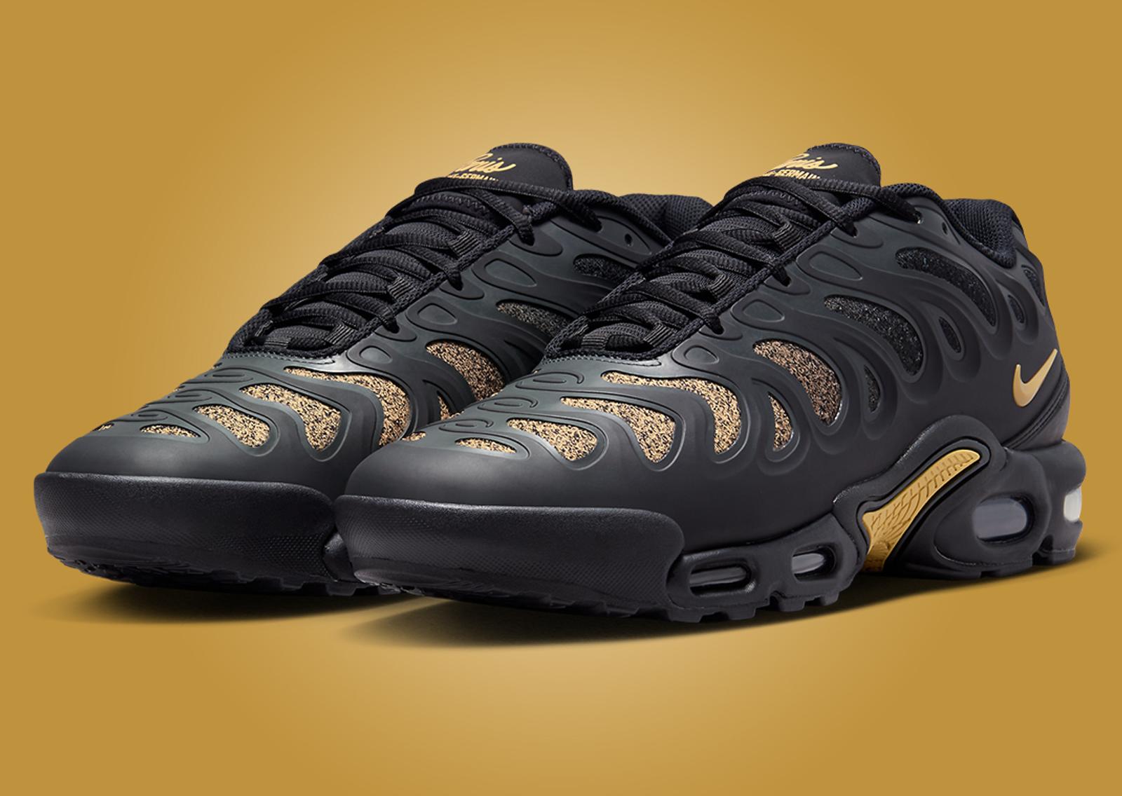 PSG x Nike Air Max Plus Drift Black Wheat Gold Angle