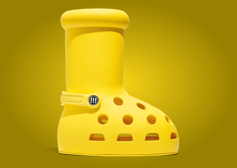 The MSCHF x Crocs Big Yellow Boot Trypophobia Releases August 9 The MSCHF x Crocs Big Yellow Boot Trypophobia Releases August 9