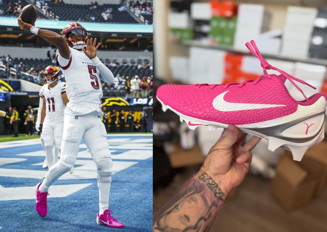 Jayden Daniels Returns from Injury in Custom Breast Cancer