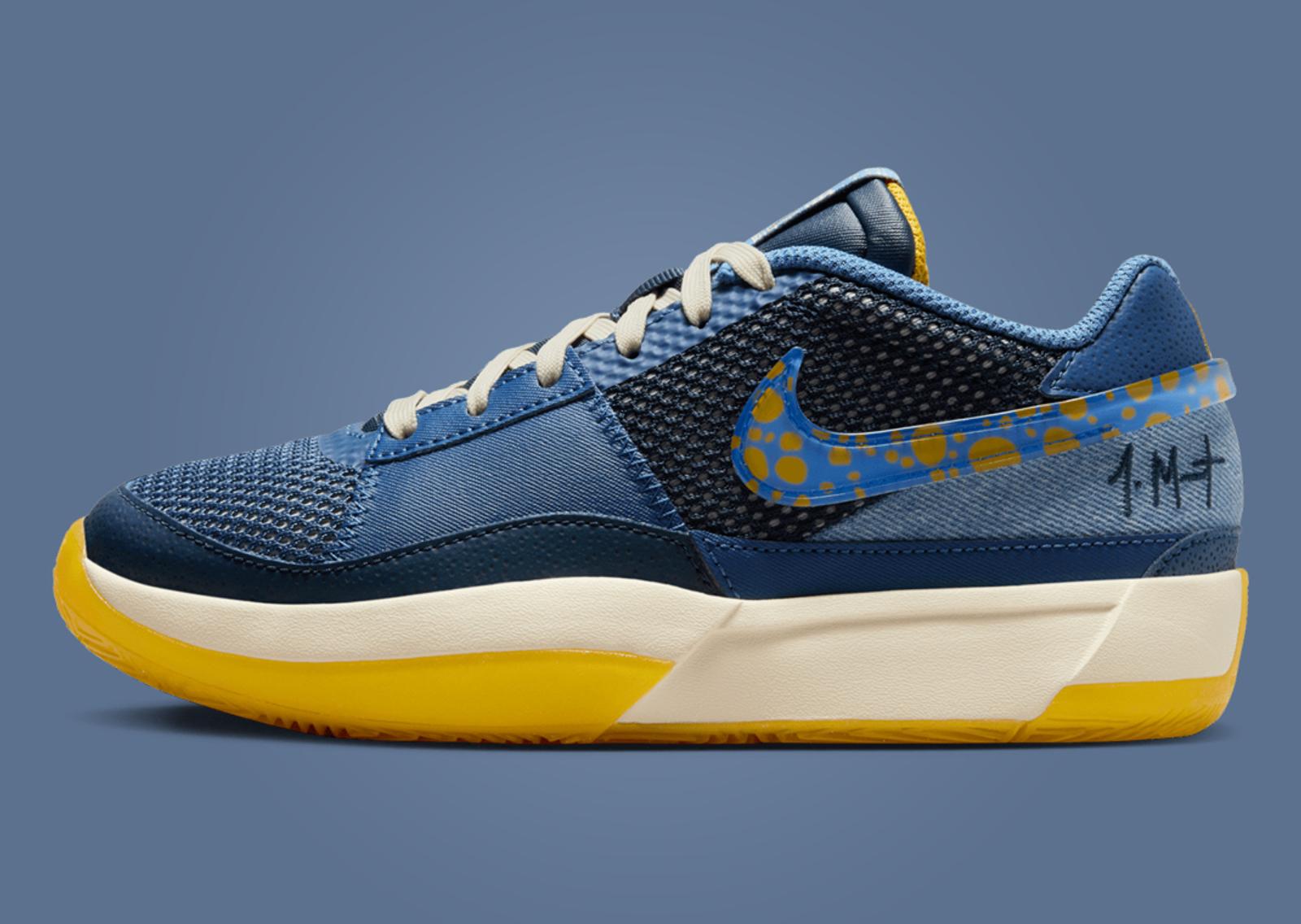 Nike Ja 1 Mystic Navy University Gold (GS) Lateral