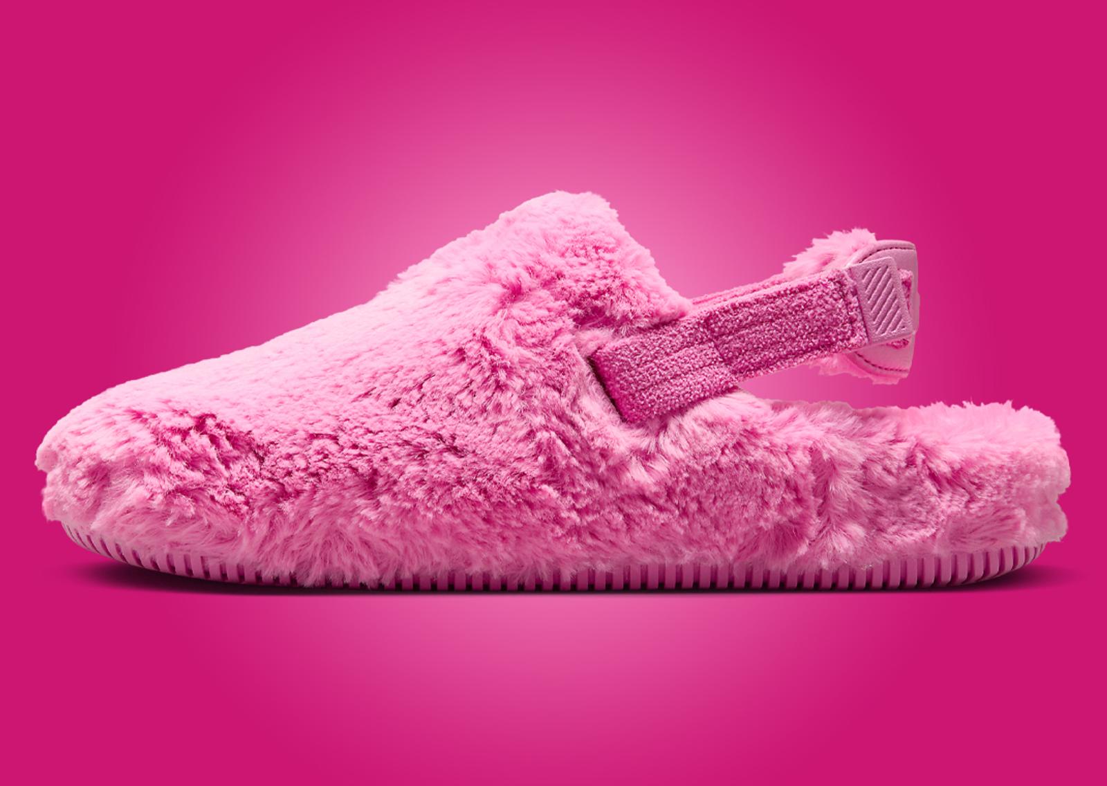 Nike Calm Mule Fur Pink (W) Medial