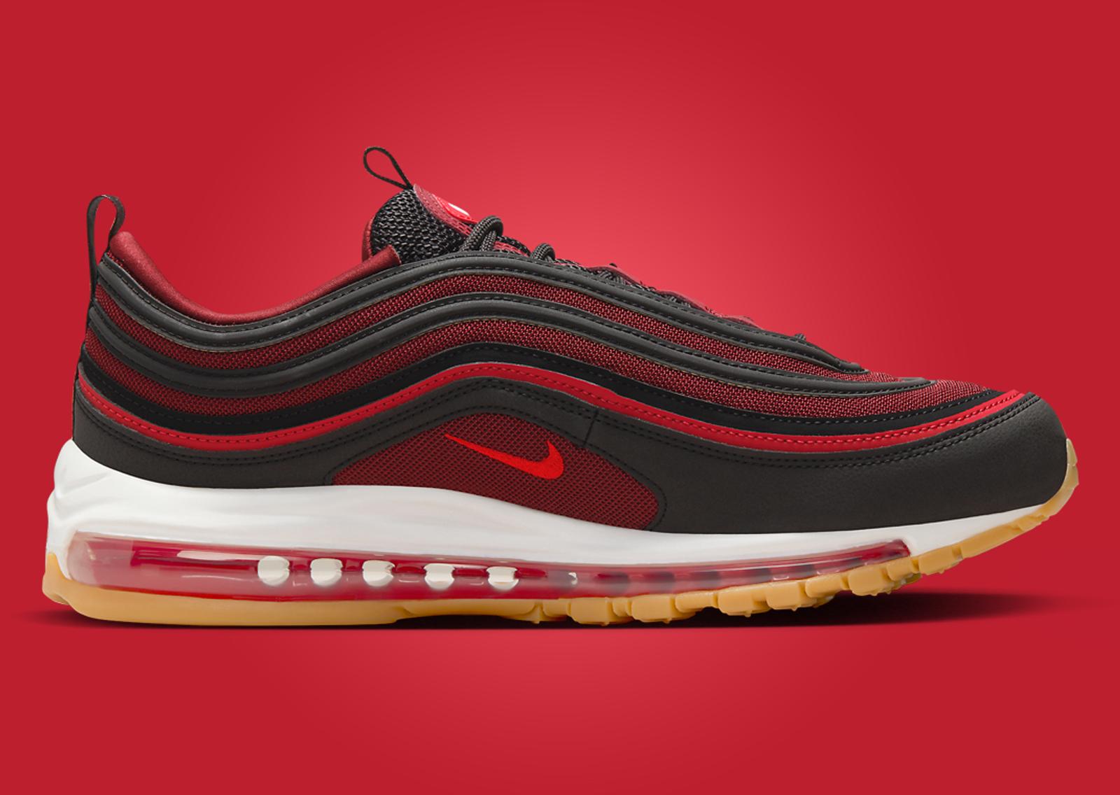 Nike Air Max 97 Black Team Scarlet Medial