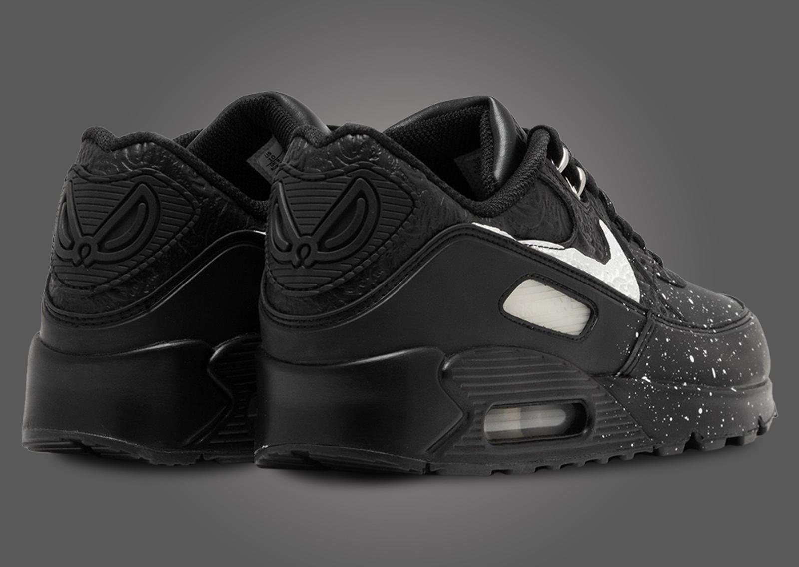 Slawn x Nike Air Max 90 Black Heel Angle