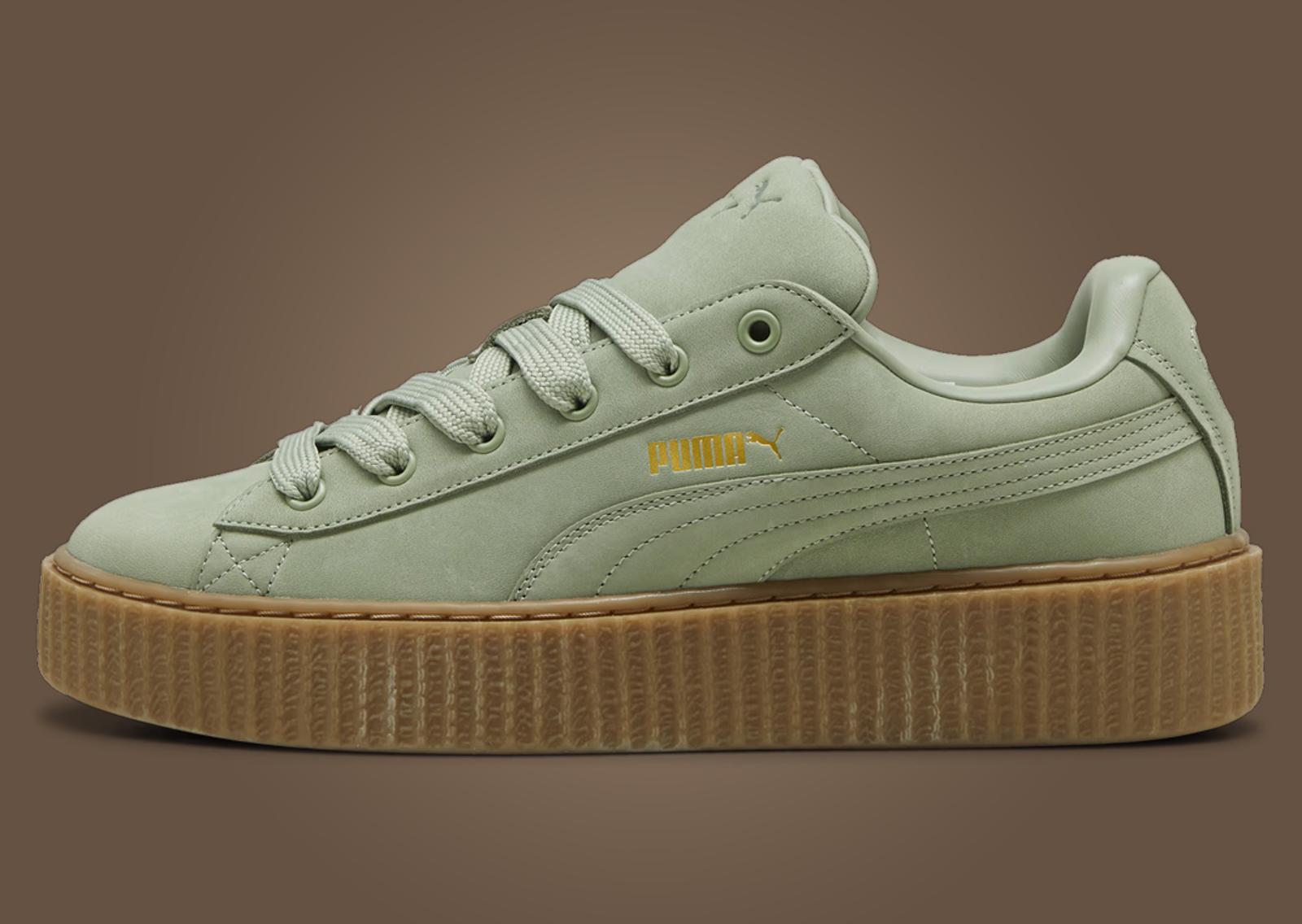 Fenty x Puma Creeper Phatty Nubuck Green Fog Lateral