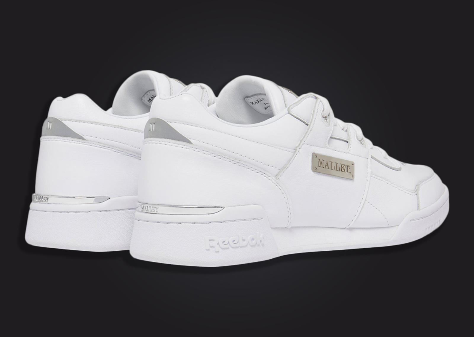 Mallet London x Reebok Workout Plus Lo White Back Angle