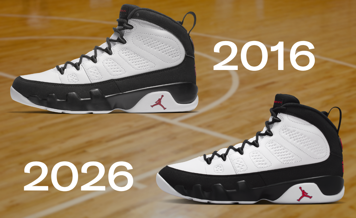Air Jordan 9 Retro Space Jam (2016) vs. Air Jordan 9 Retro Space Jam (2026)