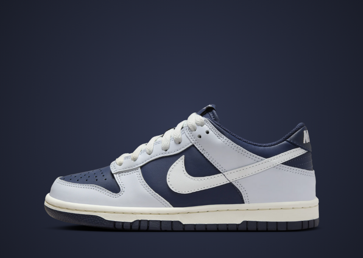 Nike Dunk Low Football Grey Midnight Navy (GS) Lateral