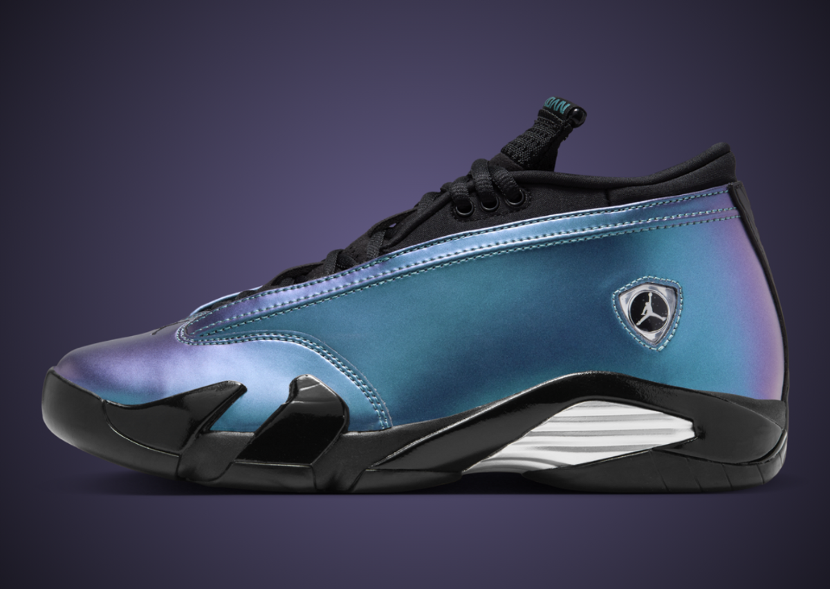 Jordan 14 sales purple and black