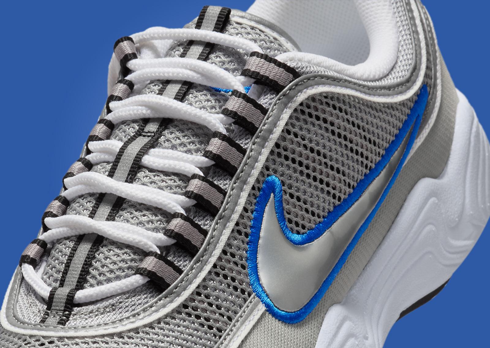 Nike Air Zoom Spiridon Metallic Silver Signal Blue Detail