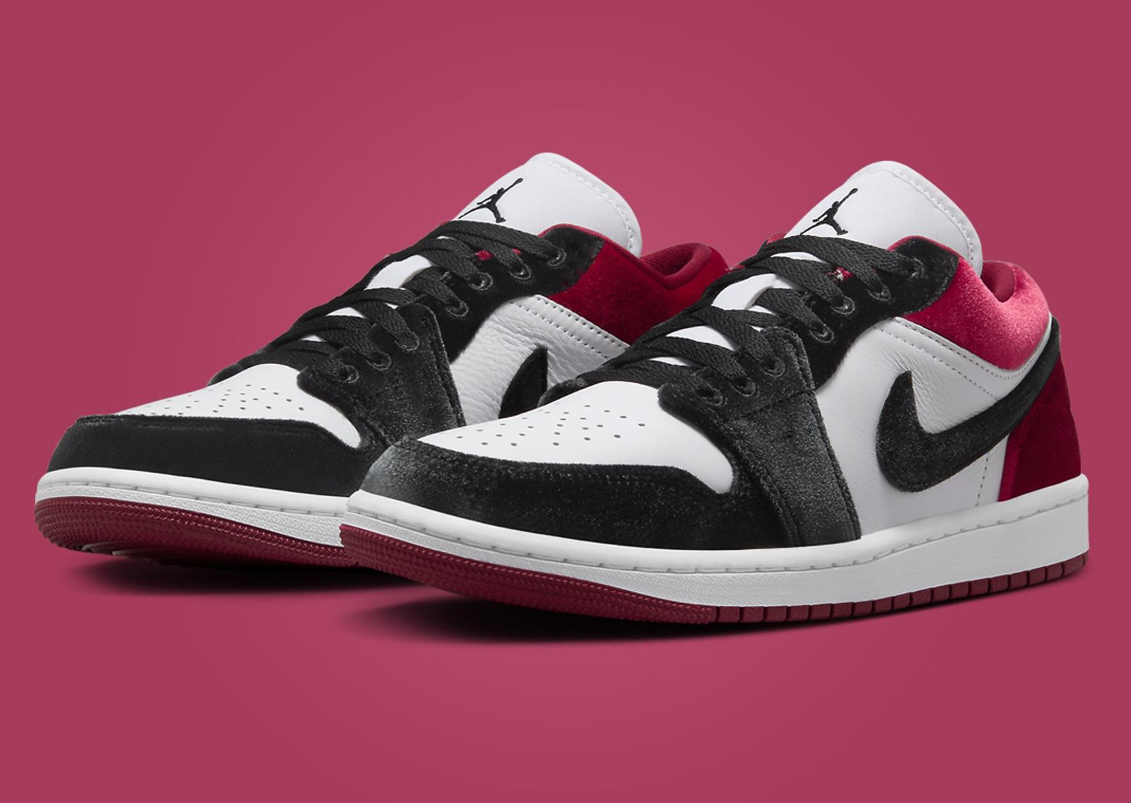 Air Jordan 1 Low Velvet Black Toe (W) Angle