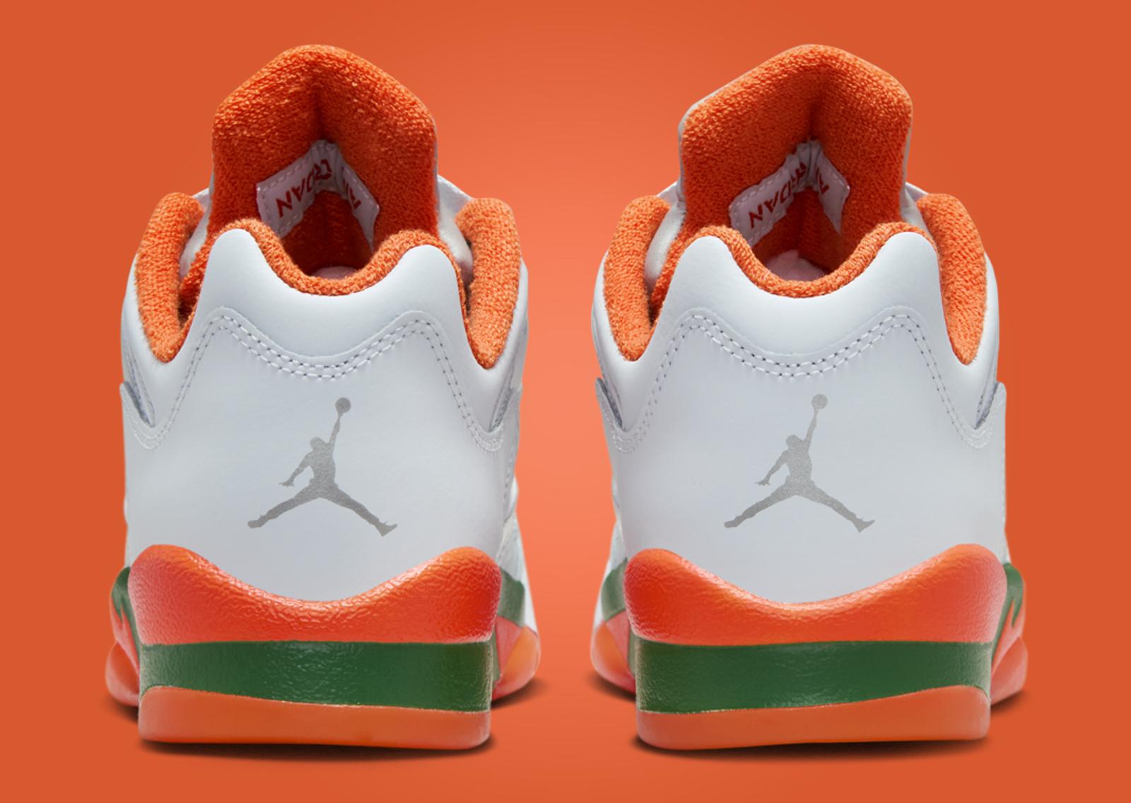 Air Jordan 5 Retro Low Hurricanes (GS) Heel