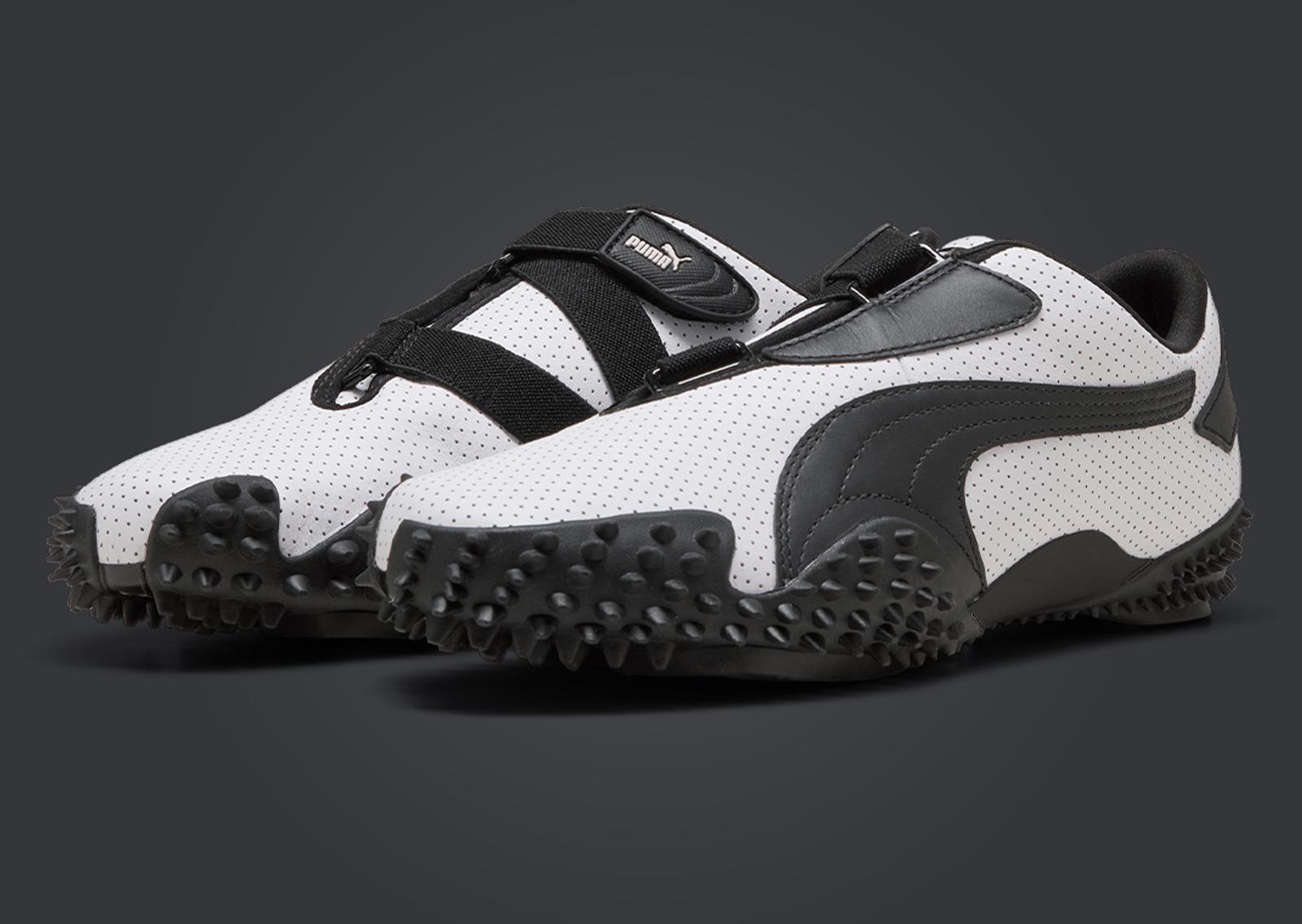 Puma Mostro Perforated Leather White Black Angle