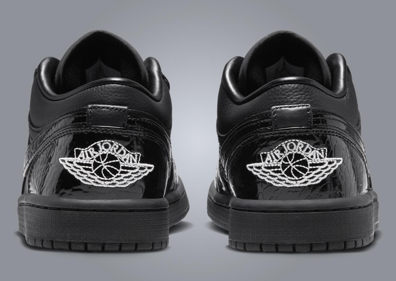 Air Jordan 1 Low SE Patent Elephant Black (W) Back