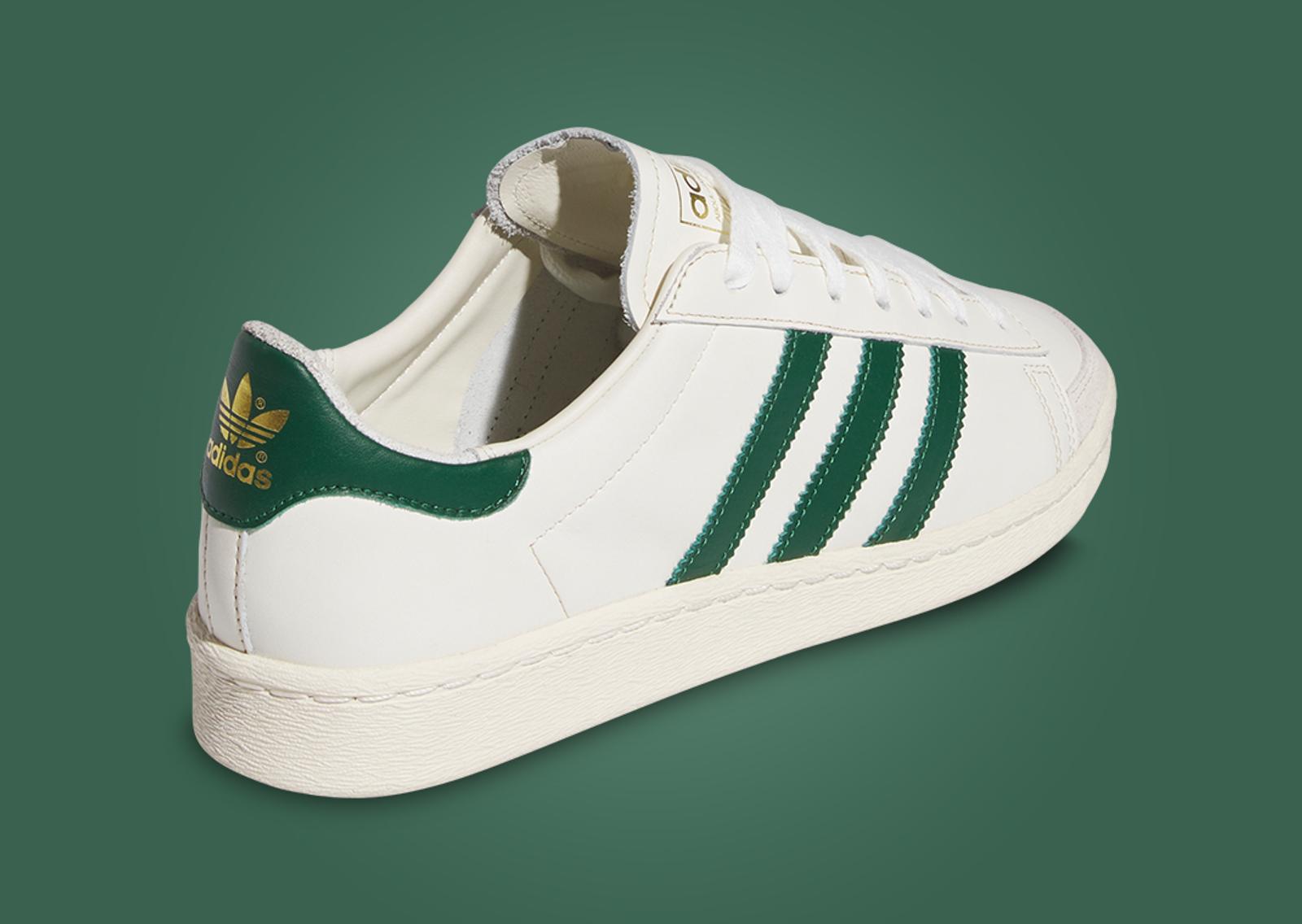 adidas Jabbar Low Off White Dark Green Heel Angle