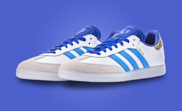 Adidas samba grey hot sale and blue