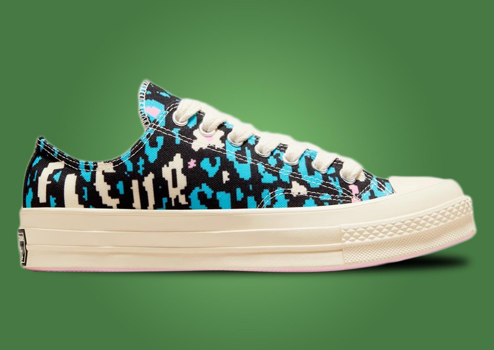 GOLF le FLEUR* x Converse Chuck 70 Ox Digital Leopard Black Blue Cream Lateral