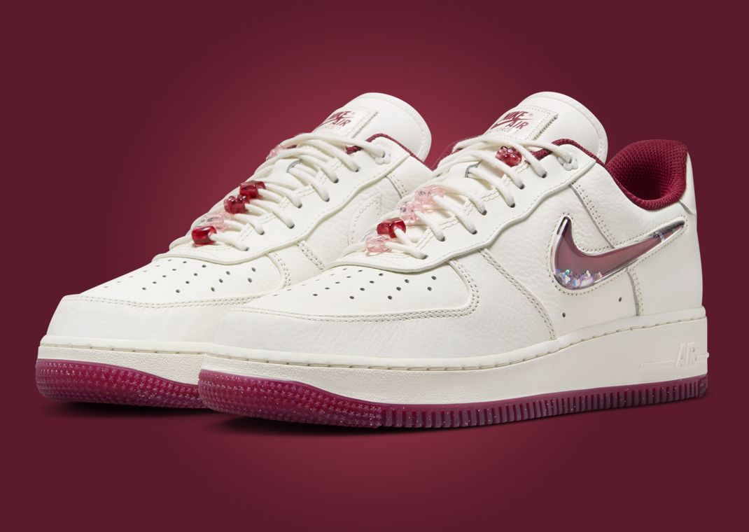 The Nike Air Force 1 Low Valentine's Day Glitter Swoosh Releases February  2024
