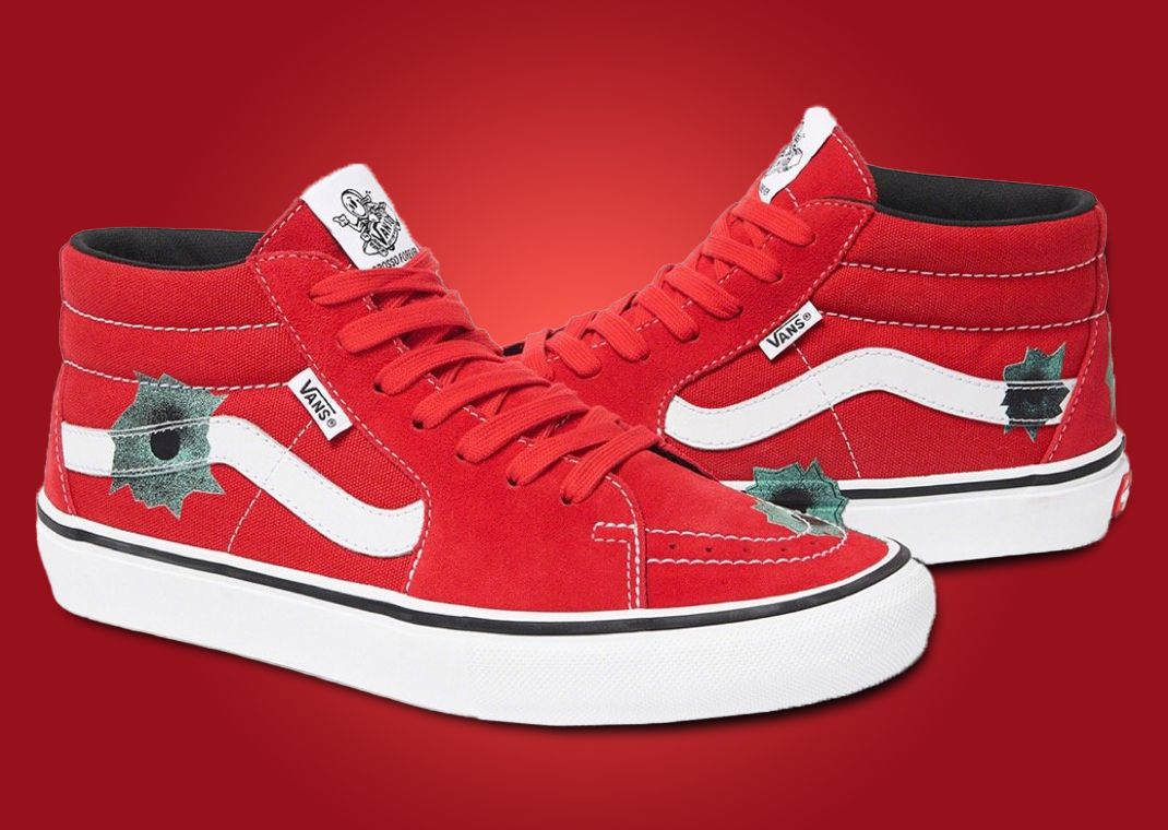 靴 Supreme Vans Nate Lowman us13 31cm Red Supreme Vans Nate Lowman Skate Grosso Mid (SS25)