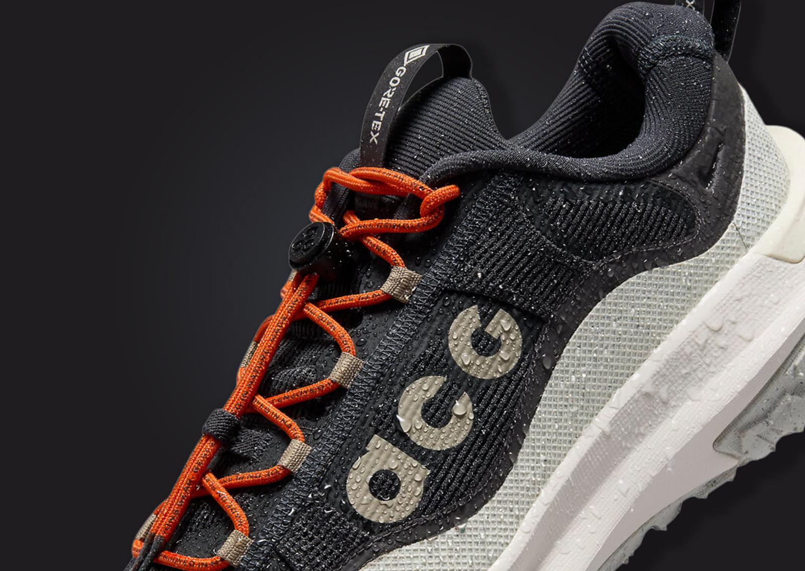 Nike ACG Mountain Fly 2 Low GTX Dark Smoke Grey Light Orewood Brown Waterproof Detail