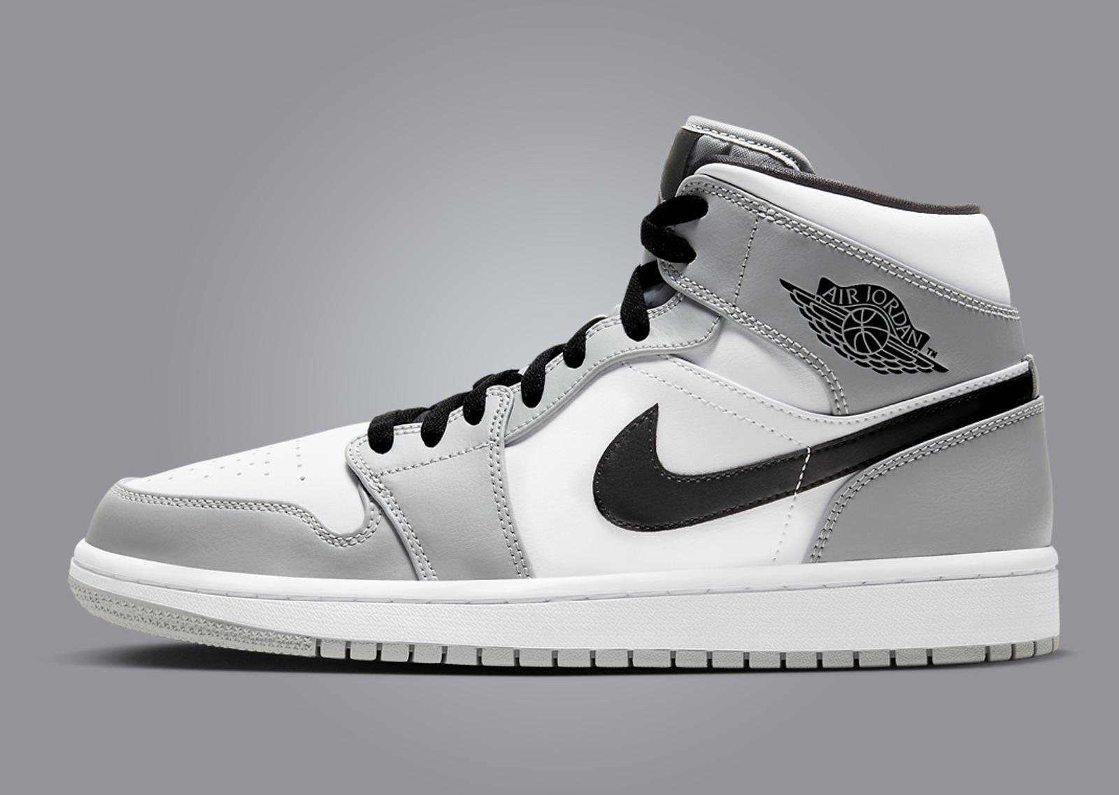 Air Jordan 1 Mid Light Smoke Grey Lateral